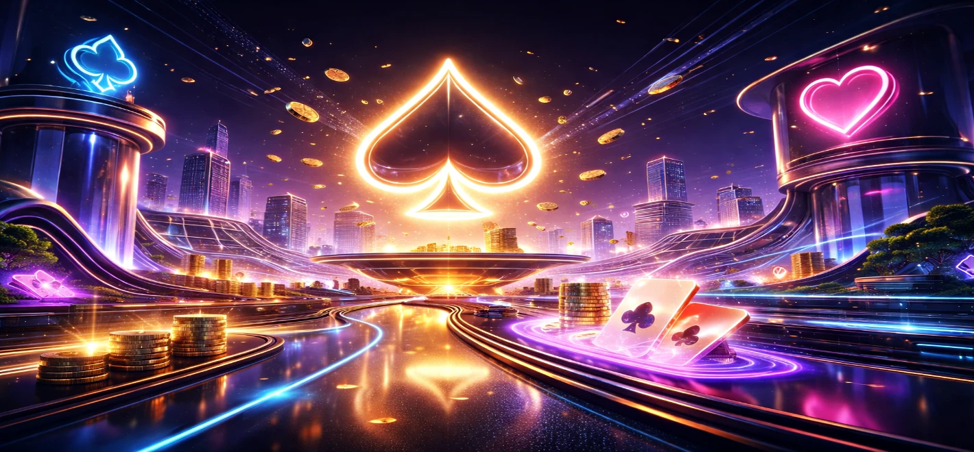 Elegant Art Deco casino interior with golden accents